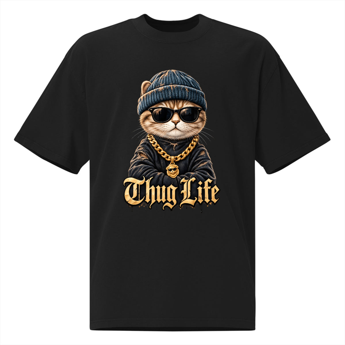 Oversized Gangster Cat Tee